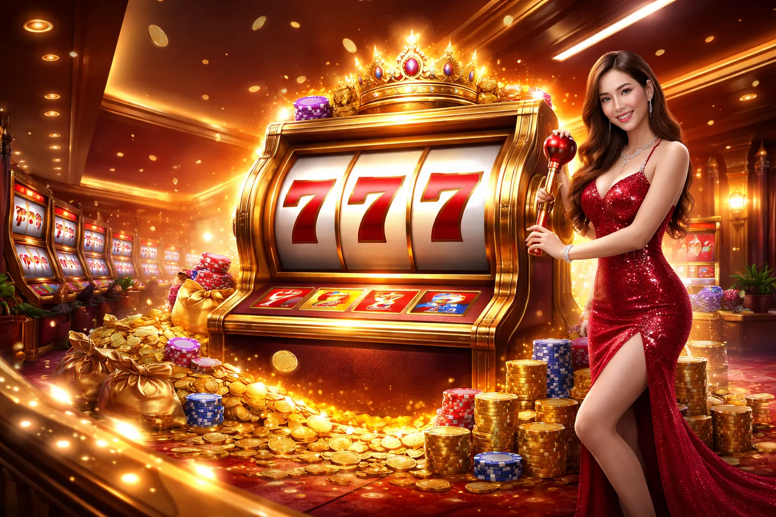 Hình ảnh chính trò chơi slot c54 ios với các biểu tượng nổ hũ và tiền vàng